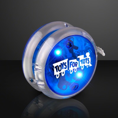 Custom Flashing Blue Yo Yo Light Up Toy - Domestic Imprint