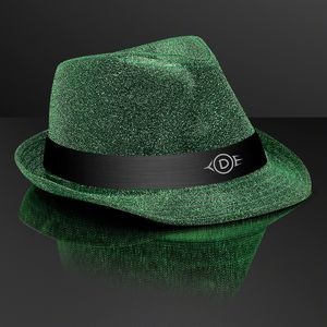 Snazzy Green Fedora Hat with Black Band (NON-Light Up) - Domestic Print