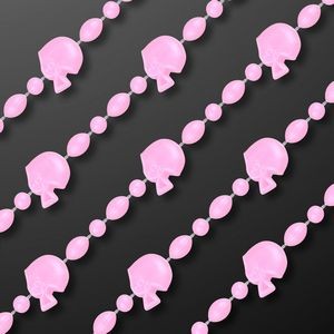 Pastel Pink Football Party Bead Necklaces - BLANK