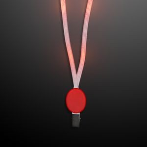 Flashing Lanyard w/ Red Badge Clasp - BLANK