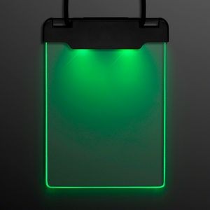 Green Space Glow Light Badge Necklace