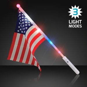 Light Up American Flag Wand - BLANK
