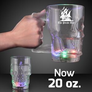 Custom 20 Oz. Flashing LED Big Skull Mug - Domestic Print