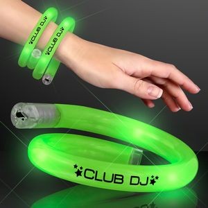 Green Flash LED Wrap-Around Tube Bracelet - Domestic Print