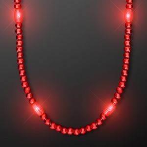 LED Red Light Up Mardi Gras Beads - BLANK