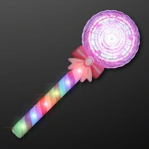11.8" Deluxe Light Up Spinning Lollipop Wand - BLANK