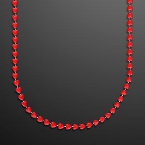 Red Heart Beads Value Necklace (Non-Light Up) - BLANK