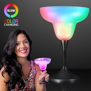 10 Oz. LED Margarita Glass w/ Classy Black Base - BLANK