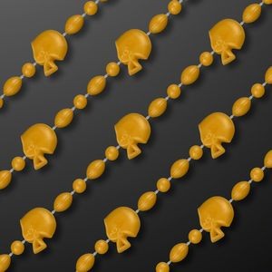 Gold Football Party Bead Necklaces - BLANK