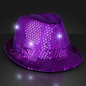 Shiny Purple Fedoras w/ Flashing Lights - BLANK