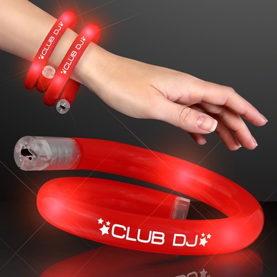 Red Flash LED Wrap-Around Tube Bracelets - Domestic Print