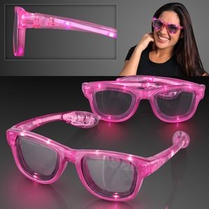 LED Flashing Cool Shade Pink Sunglasses - BLANK
