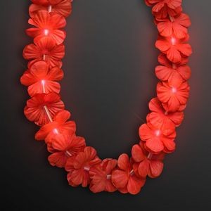 Light Up Red Lei Flower Necklaces - BLANK