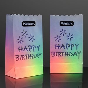 Luminary "Happy Birthday" Bags for LED Candles - Domestic Print