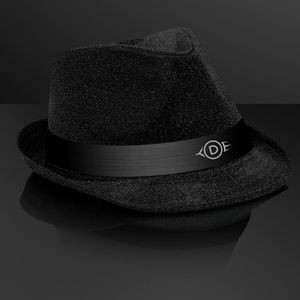 Snazzy Black Fedora Hat with Black Band (NON-Light Up) - Domestic Print