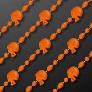 Orange Football Party Bead Necklaces - BLANK