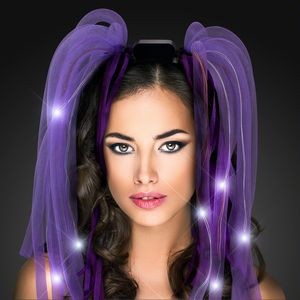 Purple Light Up Hair Noodles Headband - BLANK