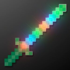Flashing Green Pixel Sword Light Up Toys - BLANK