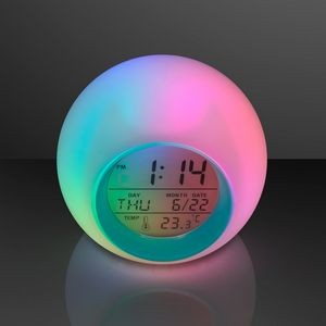 Round LED Clock 4", Glowing Lights + Alarm - BLANK