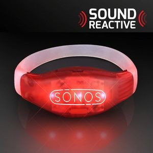 Sound Activated Light Up Red LED Flashing Bracelet