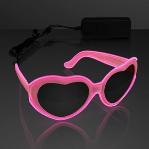 EL Wire Glowing Pink Heart Sunglasses - BLANK