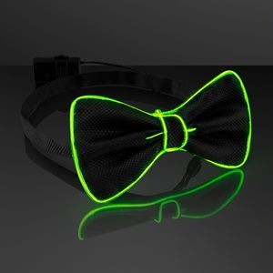 Green Glow EL Wire Bow Ties, Light Up Neckwear - BLANK