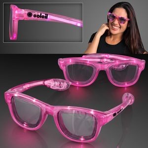 LED Flashing Cool Shade Pink Sunglasses - Domestic Imprint