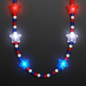 Red White & Blue Star Lights Necklace - BLANK