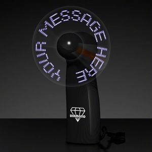 Pre-Programmed Black Mini Fan with White LED - Domestic Print