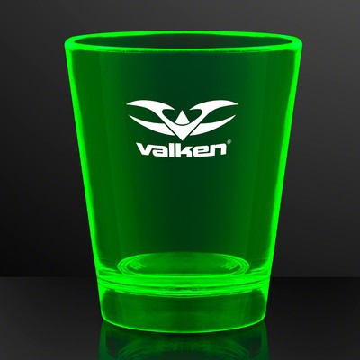 1.5 oz. UV Reactive Green Glow Shot Glasses - Domestic Print