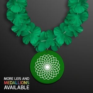 Green Flower Lei Necklace (Non-Light Up) - Domestic Imprint