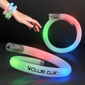 Tube Bracelets w/Flashing Rainbow LEDs - Domestic Print
