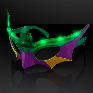 Purple, Green & Gold Mardi Gras Mask LED Shades - BLANK