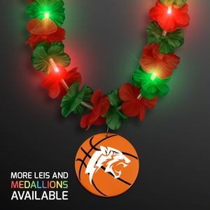 Christmas Hawaiian LED lei with Basketball Medallion - Domestic Print