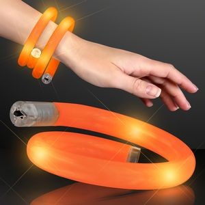 Light Up Orange Flash Tube Bracelets - BLANK