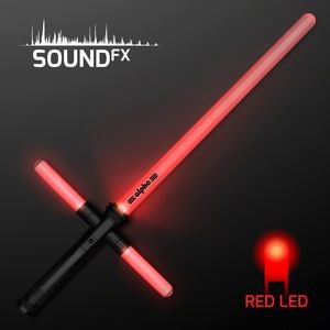 Red Light Up Cross Saber - Domestic Print