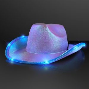 Purple Blue Light Up Iridescent Space Cowgirl Hat - BLANK