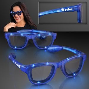 LED Flashing Cool Shade Blue Sunglasses - Domestic Imprint