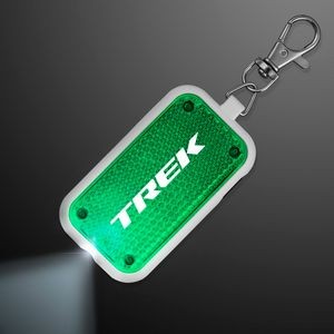 Clip-On Light Green Safety Blinkers, Keychain Flashlight - Domestic Print