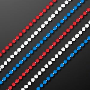 7mm 33" Round Red/White/Blue Assortment Beads (Non-Light Up) - BLANK