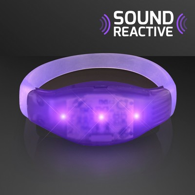 Sound Activated Light Up Purple Flashing Bracelets