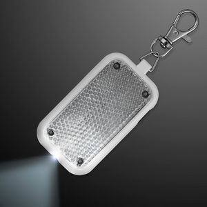 Clip-On Light White Safety Blinkers, Keychain Flashlight - BLANK