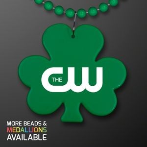 Shamrock Medallion with Beaded Necklace (Non Light Up) - Domestic Print