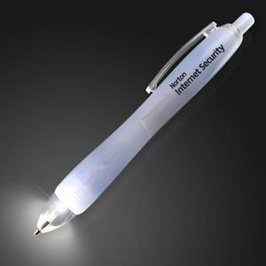 White LED Light Tip White Pen - Domestic Imprint