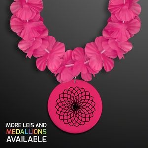 Pink Flower Lei Necklace (Non-Light Up) - Domestic Imprint