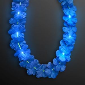 Light Up Blue Lei Flower Necklaces - BLANK