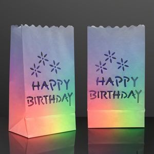Luminary "Happy Birthday" Bags for LED Candles - BLANK