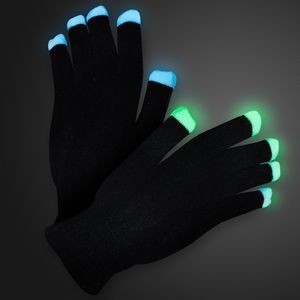 Soft Black Light Up Show Gloves - BLANK