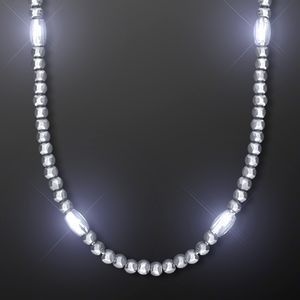 Light Up Silver Mardi Gras Beads - BLANK