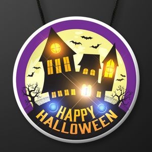 Haunted House Light Up Halloween Necklace - BLANK